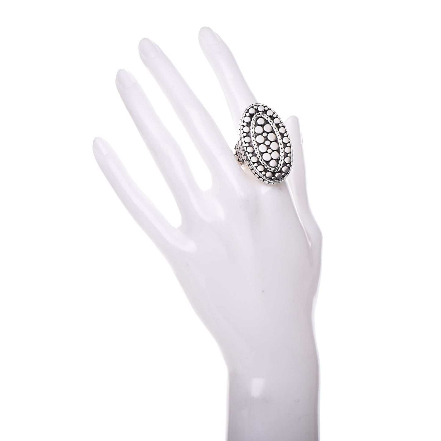 Sterling Silver Dot Oval Ring 54 7