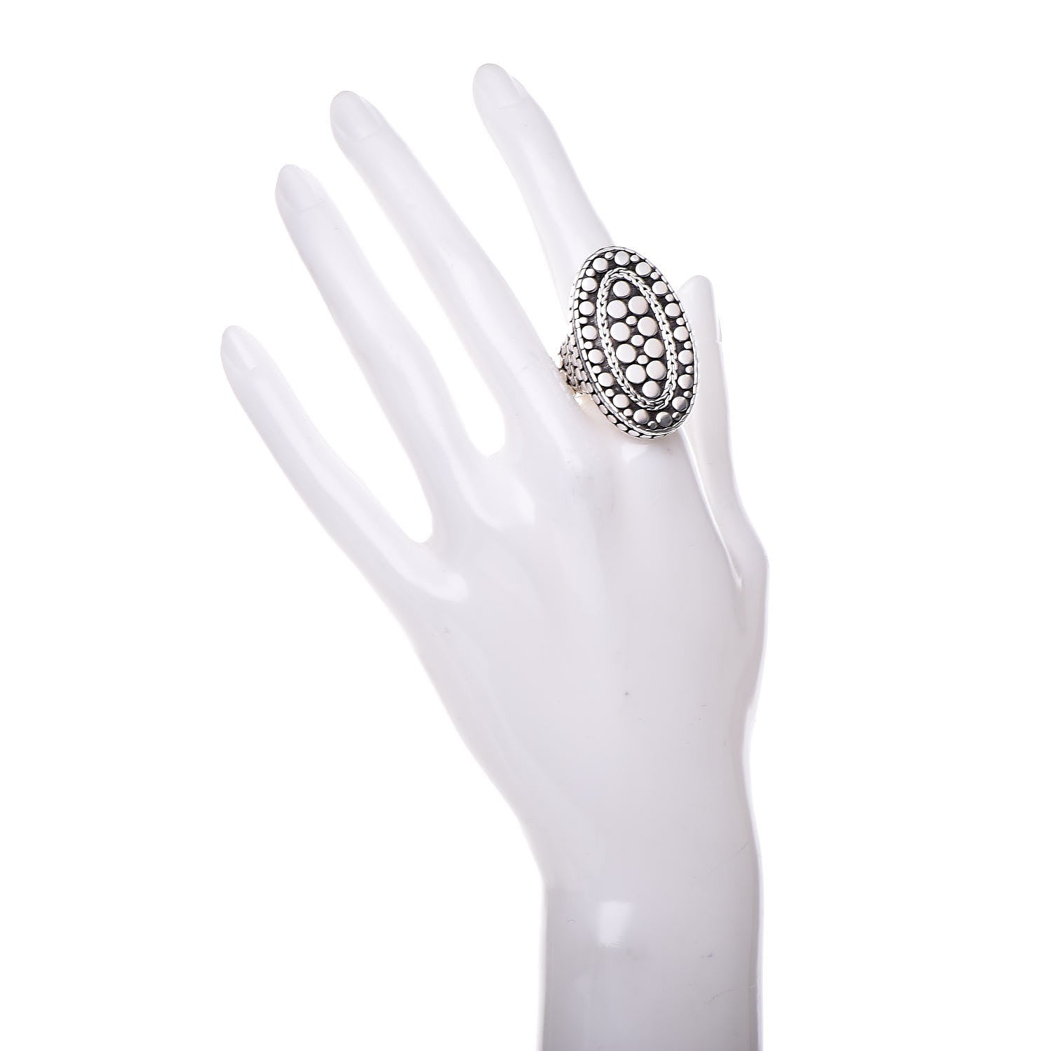 John Hardy Sterling Silver Dot Oval Ring 54 7 2 of 5