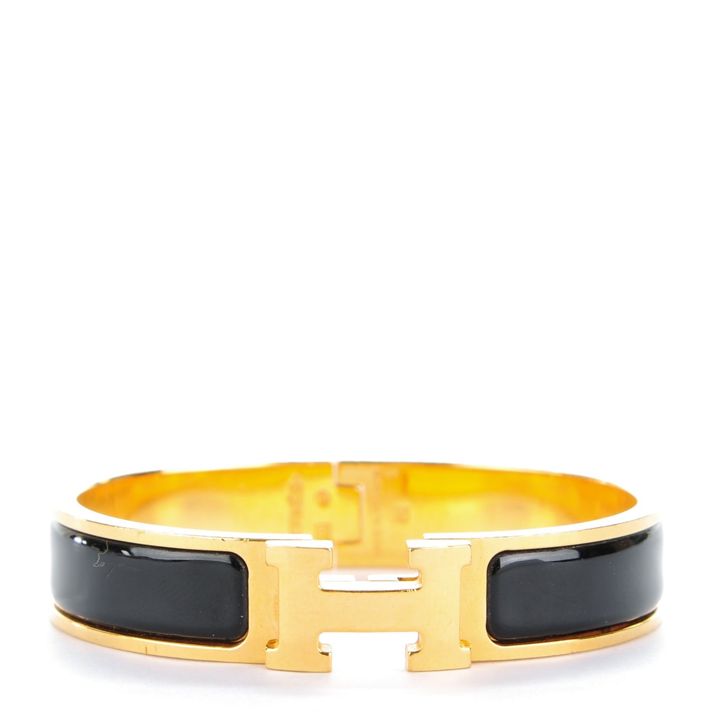 Enamel Narrow Clic Clac H Bracelet PM Black