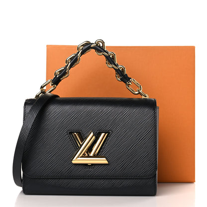 Louis Vuitton Epi Twist Braided Strap Shoulder Bag MM Black 9 of 9