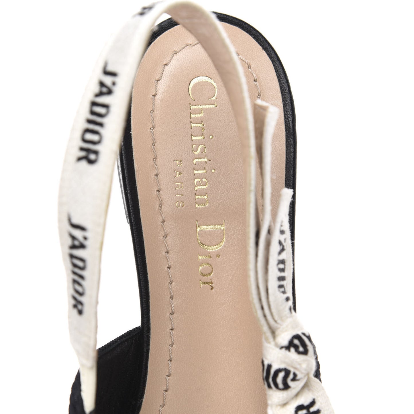 Technical Canvas Ribbon J'Adior Slingback Ballet Flats 37.5 Black