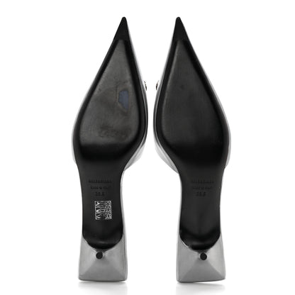 Balenciaga Metallic Nappa BB Square Knife Pointed Toe 40mm Mules 39.5 Silver 5 of 14