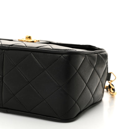 Chanel Lambskin Quilted Flap Camera Tassel Case Black 11 of 12