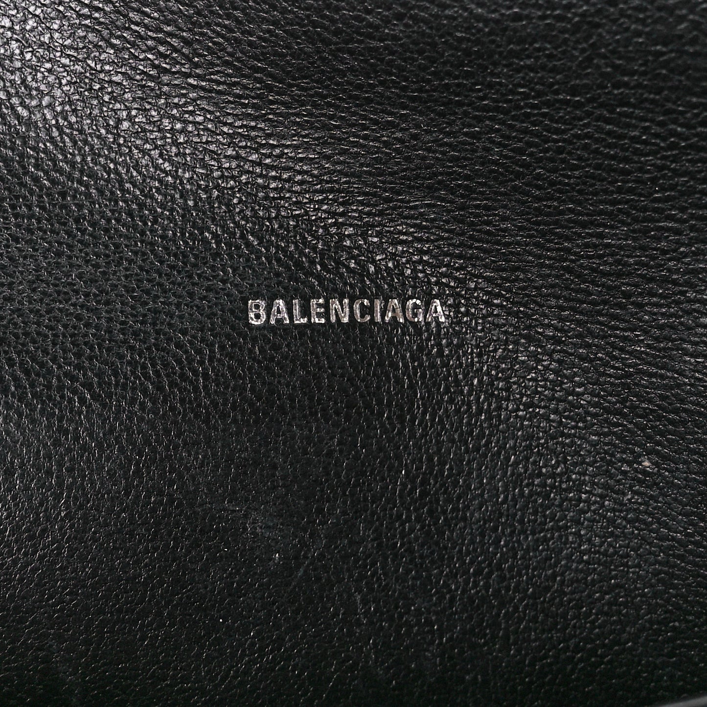Grained Calfskin Logo Cash Thin Money Wallet Black White