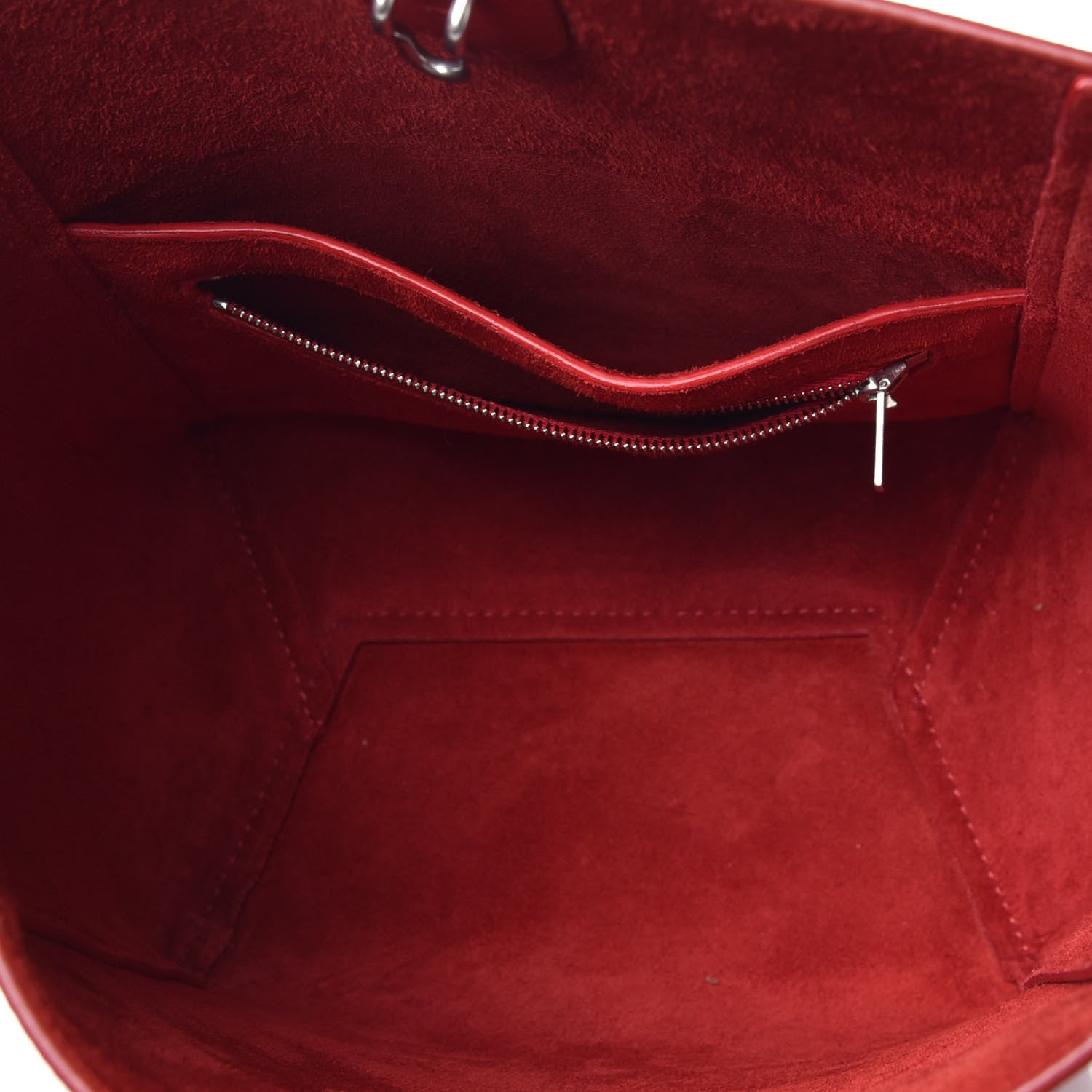Celine Soft Grained Calfskin Small Sangle Bucket Bag Red 5 of 10