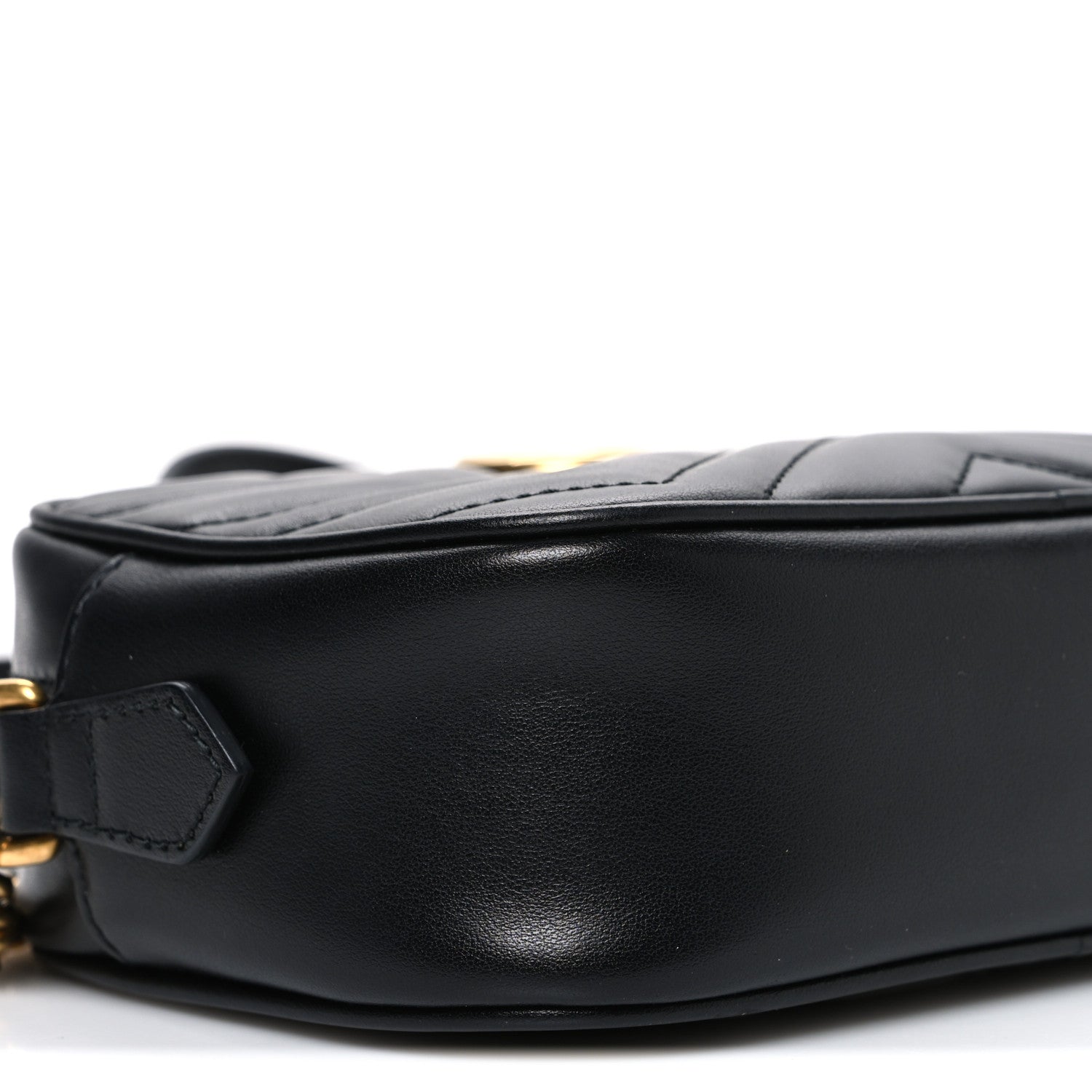 Gucci Calfskin Matelasse Mini GG Marmont Chain Shoulder Bag Black 9 of 10