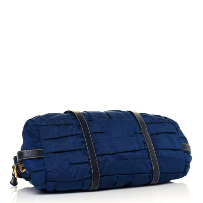 Prada Tessuto Nylon Nappa Braided Gaufre Shoulder Bag Bleuette 4 of 12