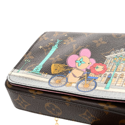 Louis Vuitton Monogram 2022 Christmas Animation Paris Pochette Felicie Chain Wallet Pink 13 of 13