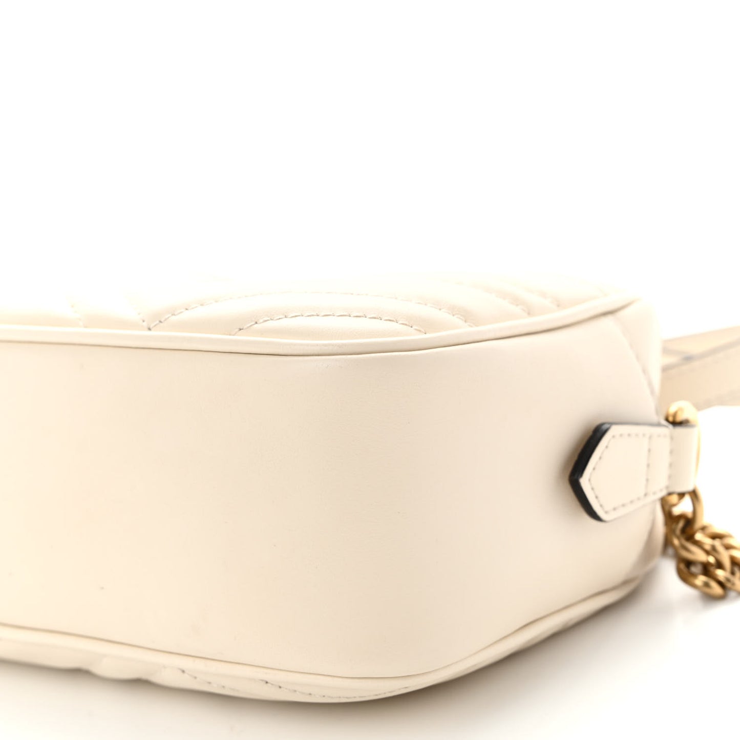 Calfskin Matelasse Small GG Marmont Chain Shoulder Bag White
