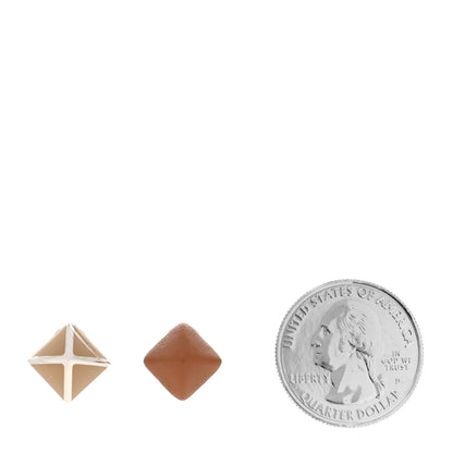 Hermes Swift Lacquered Palladium Small Medor Gaine Earrings Gold 2 of 5