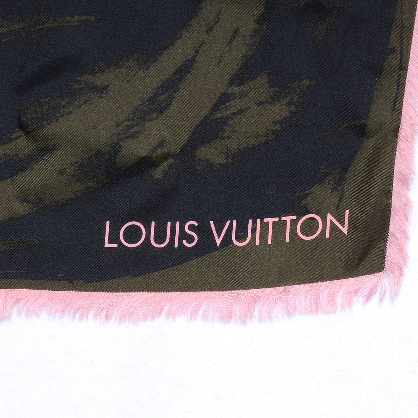 Silk Carre Arty Scarf Green Pink