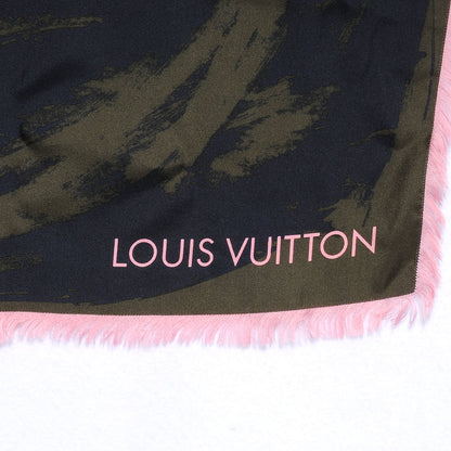 Louis Vuitton Silk Carre Arty Scarf Green Pink 3 of 5