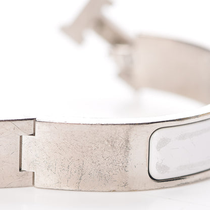 Hermes Enamel Narrow Clic Clac H Bracelet PM White 12 of 14