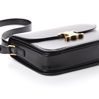 Celine Shiny Calfskin Medium Triomphe Black 7 of 8
