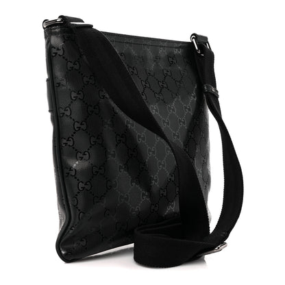 Gucci Nylon Monogram Medium Flat Messenger Bag Black 3 of 13