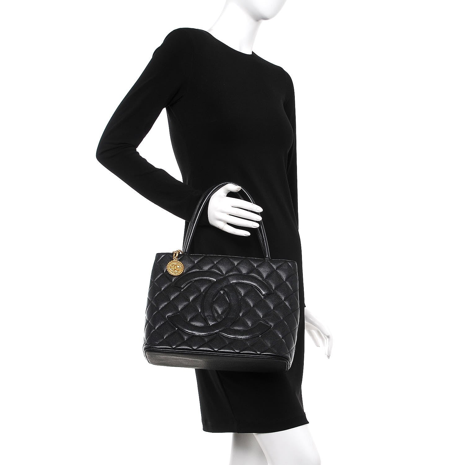 Chanel Caviar Quilted Medallion Tote Black 2 of 7