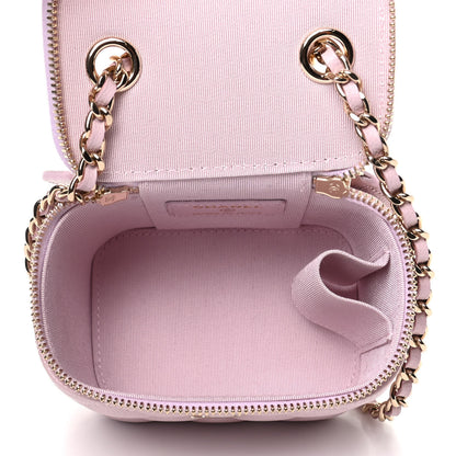 Chanel Caviar Quilted Mini Vanity Case With Chain Light Pink 5 of 10