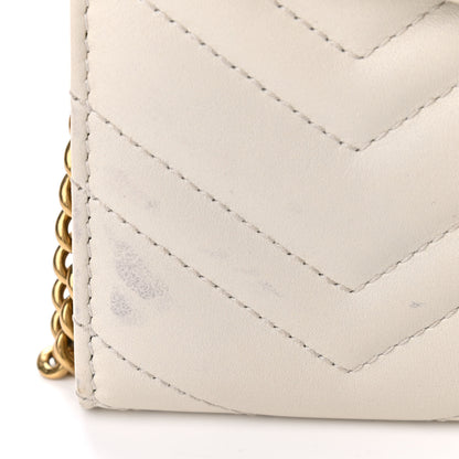 Gucci Calfskin Matelasse Mini GG Marmont Chain Wallet Mystic White 10 of 14