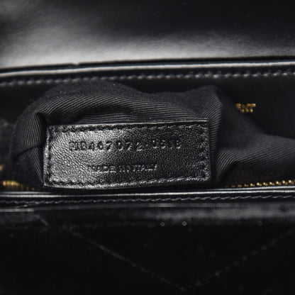 Saint Laurent Velvet Y Quilted Monogram Toy Loulou Chain Satchel French Black 7 of 10