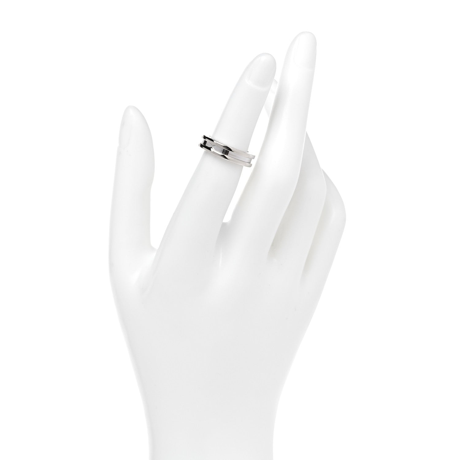 Bulgari 18K White Gold B.Zero1 One-Band Ring 48 4.5 2 of 5