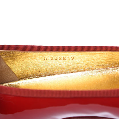 Chanel Patent Calfskin CC Cap Toe Ballerina Flats 38.5 Red 8 of 9
