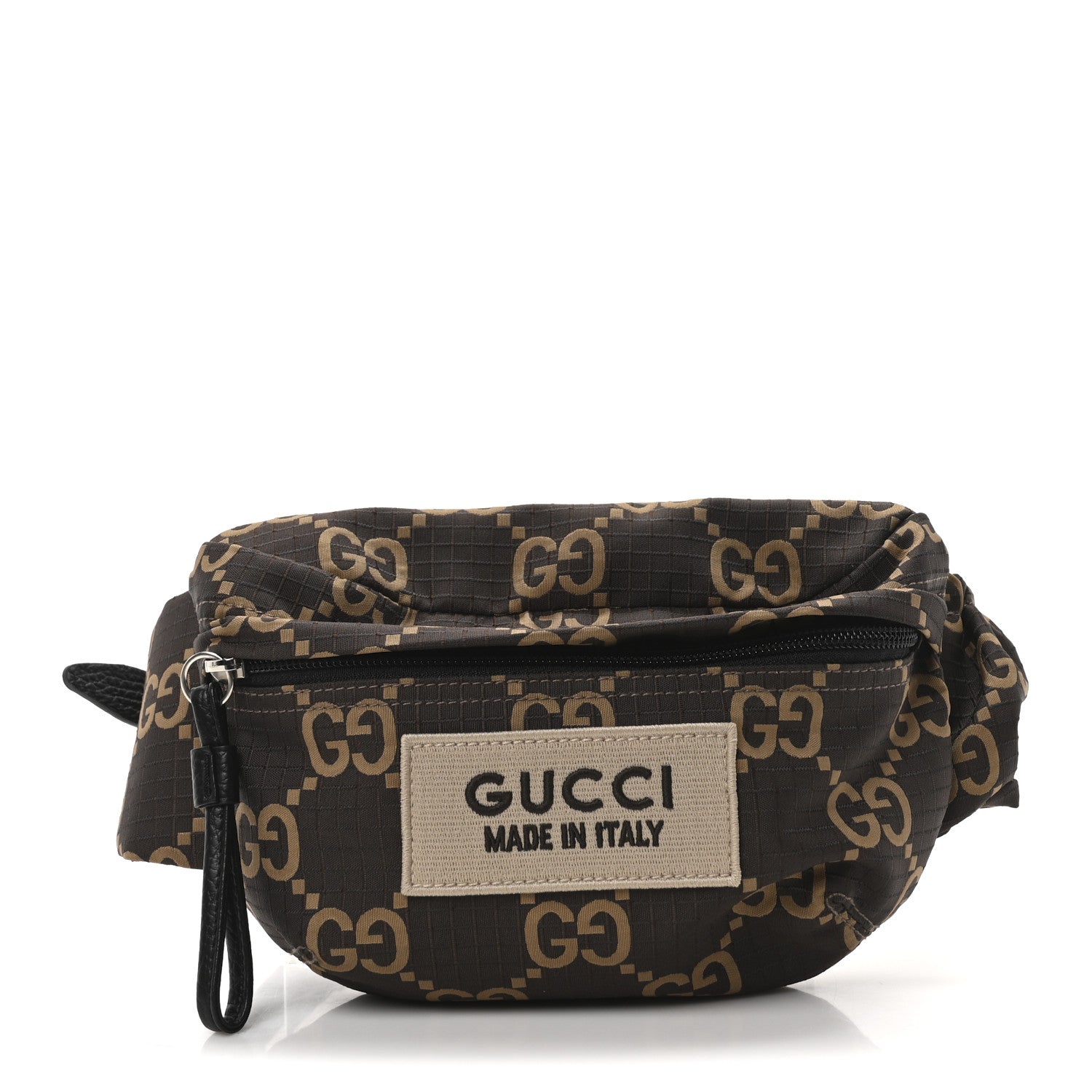 Gucci Recycled Polyester Monogram Jumbo GG Belt Bag Ebony Beige 1 of 10