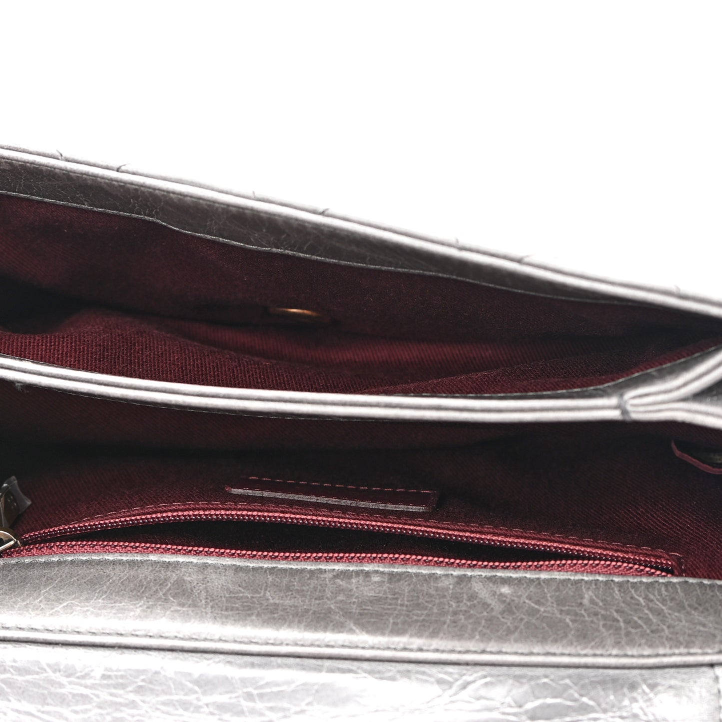 Glazed Calfskin Medium Perfect Edge Flap Grey