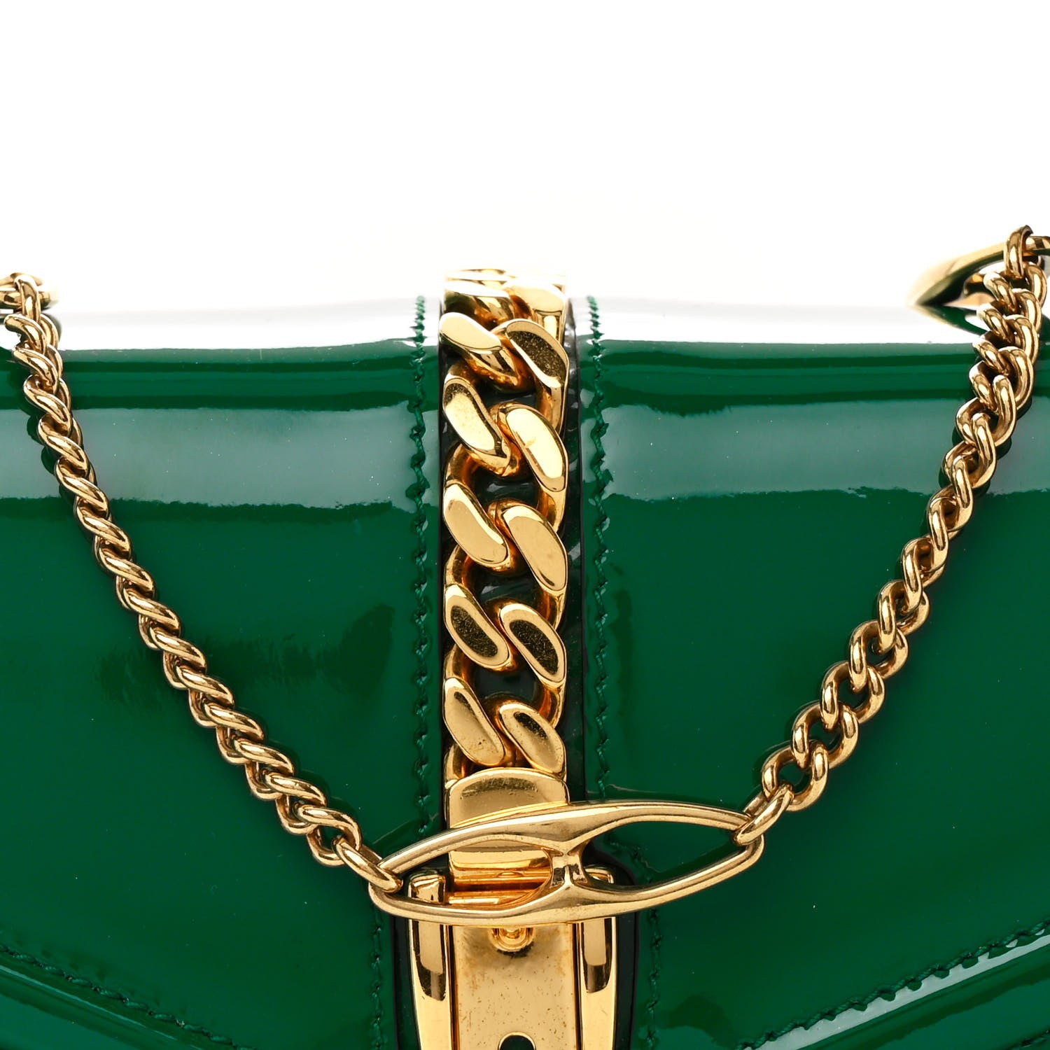 Gucci Mousse Top Patent Small Sylvie 1969 Top Handle Bag Emerald 8 of 13