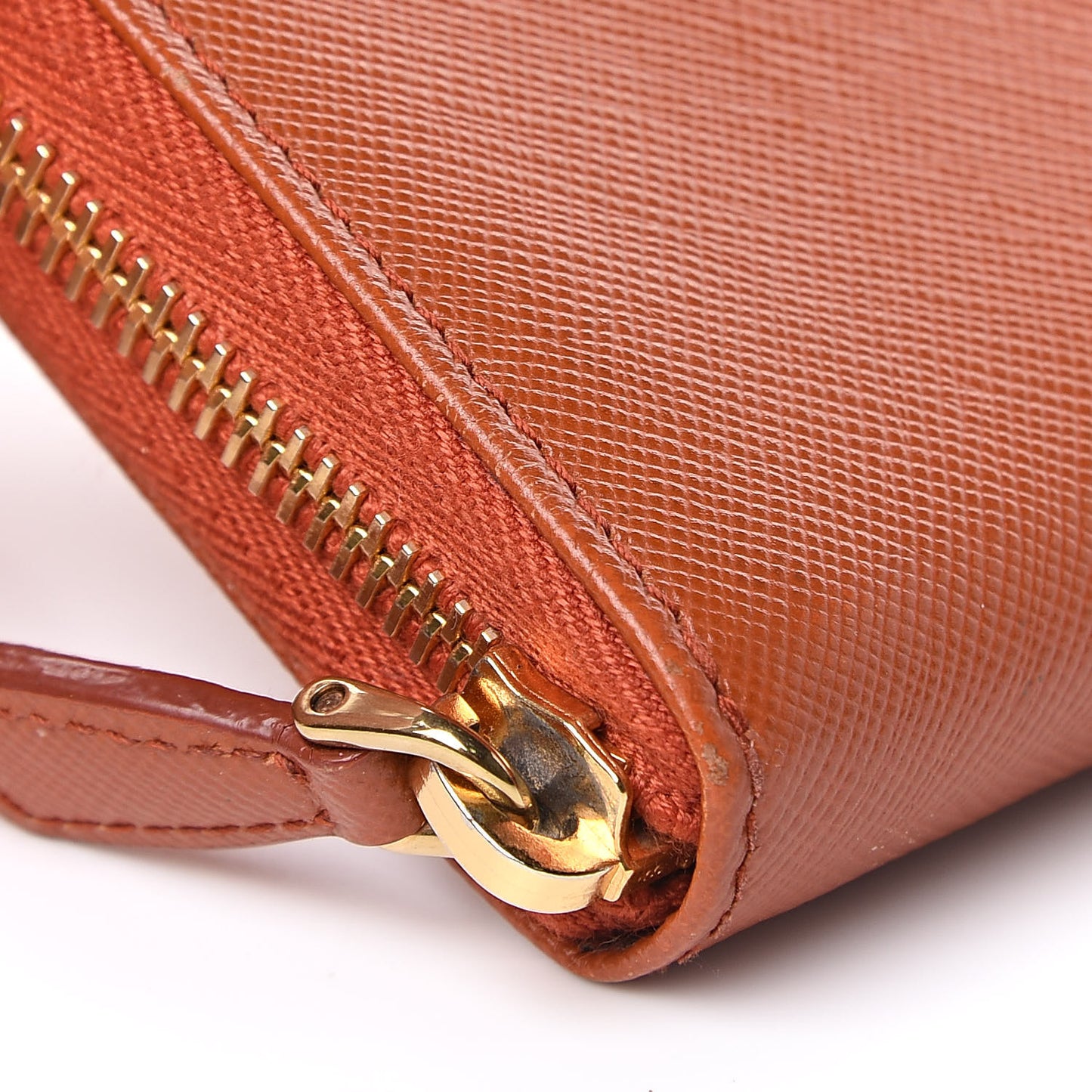 Saffiano Metal Zip Coin Purse Papaya
