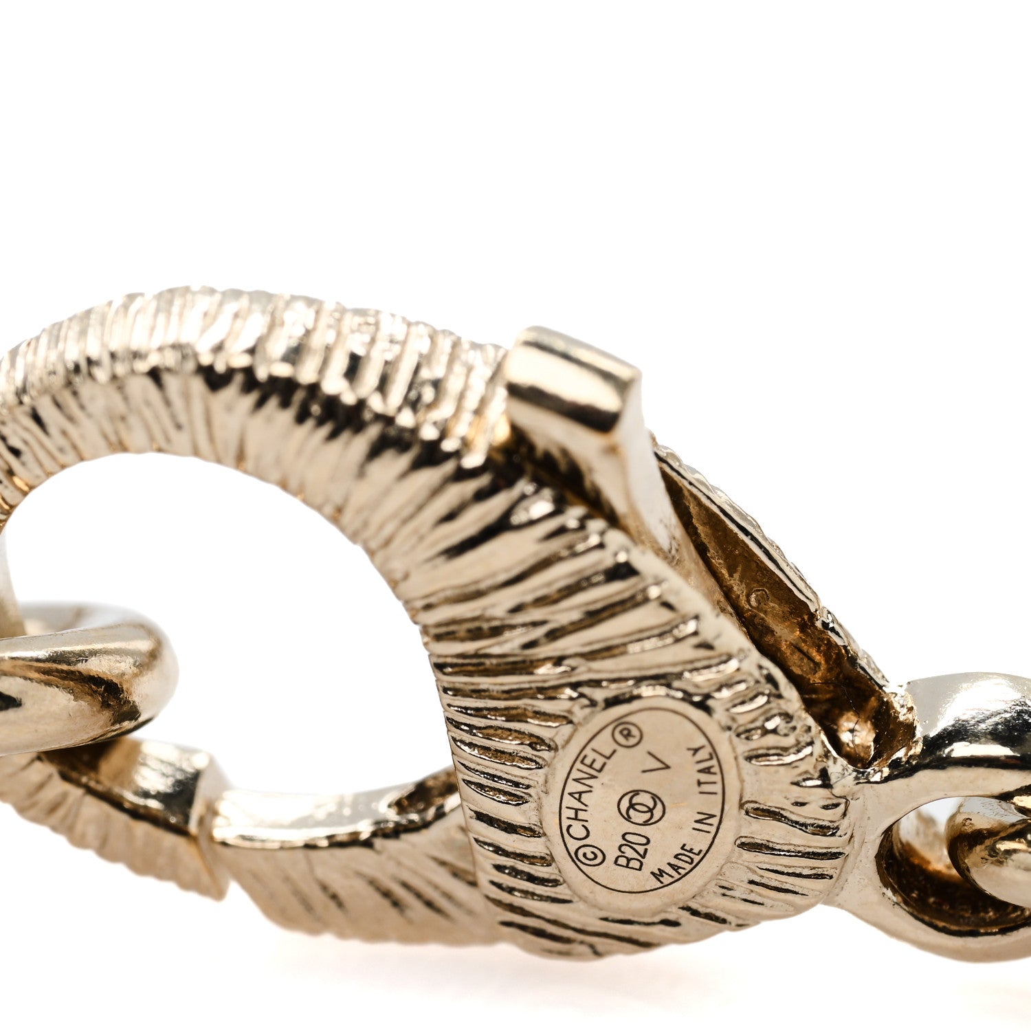 Chanel Metal Crystal 90's Icon Logo Chain Belt Gold 4 of 4