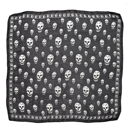 Alexander McQueen Silk Chiffon Skull Scarf Black Ivory 1 of 5