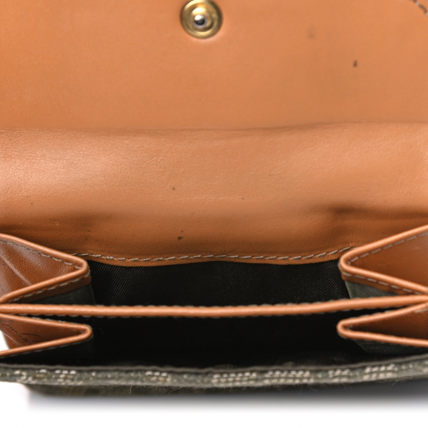 Christian Dior Monogram Compact Saddle Wallet Green 7 of 13