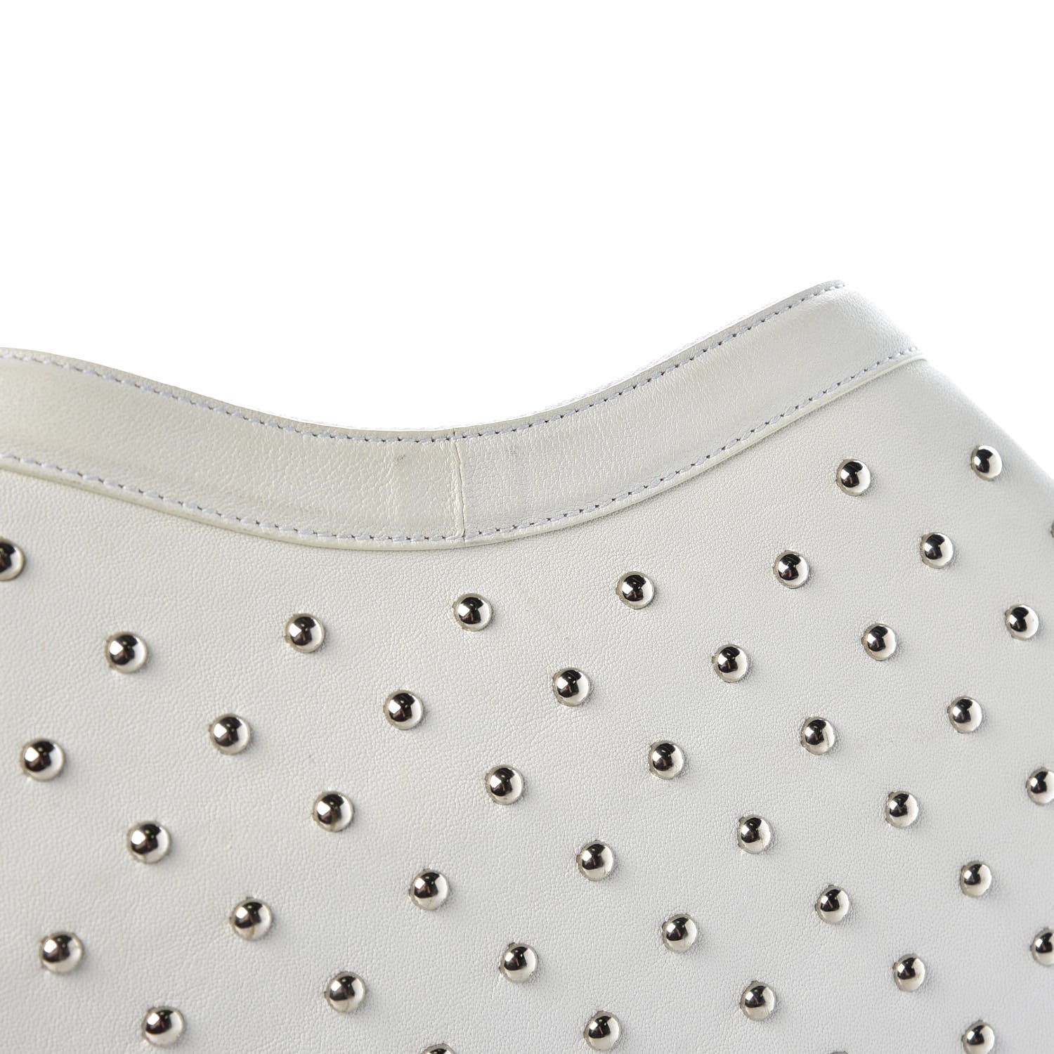 Alexander McQueen Calfskin Studded De Manta Clutch White 10 of 10