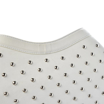 Alexander McQueen Calfskin Studded De Manta Clutch White 10 of 10