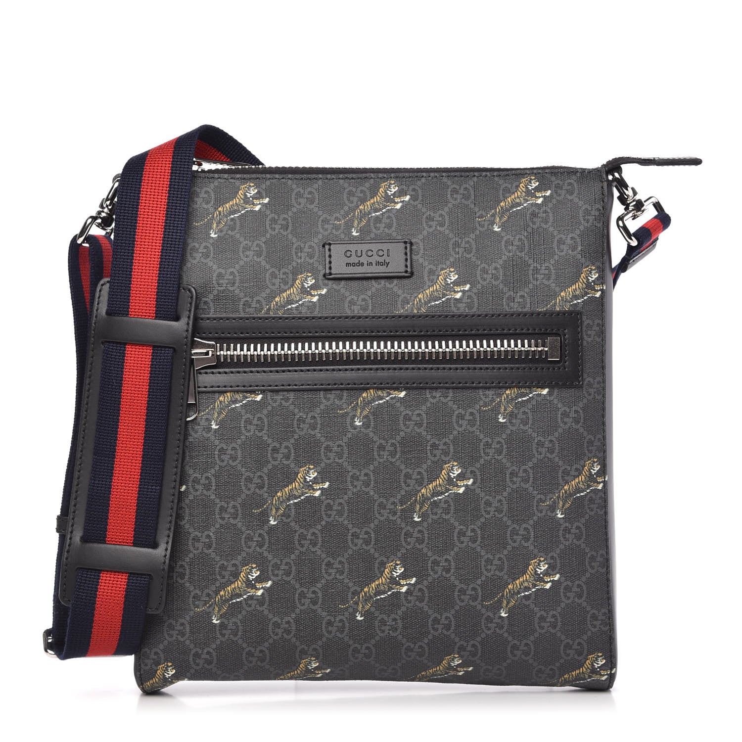 Gucci GG Supreme Monogram Tigers Web Messenger Bag Black Multicolor 1 of 9