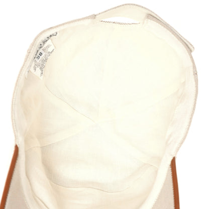 Hermes Toile Lambskin Cap 58 Natural 6 of 8