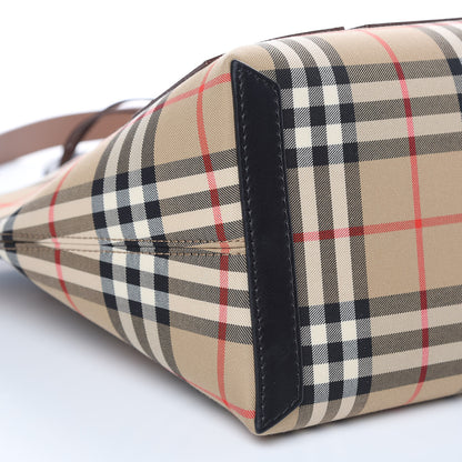 Burberry Calfskin House Check Medium Society Top Handle Bag Archive Beige Black 9 of 10