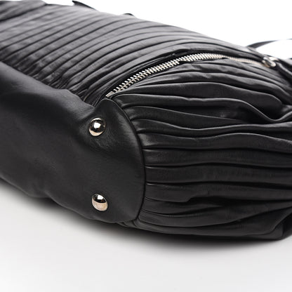 Miu Miu Nappa Plisse Zip Satchel Black 8 of 11
