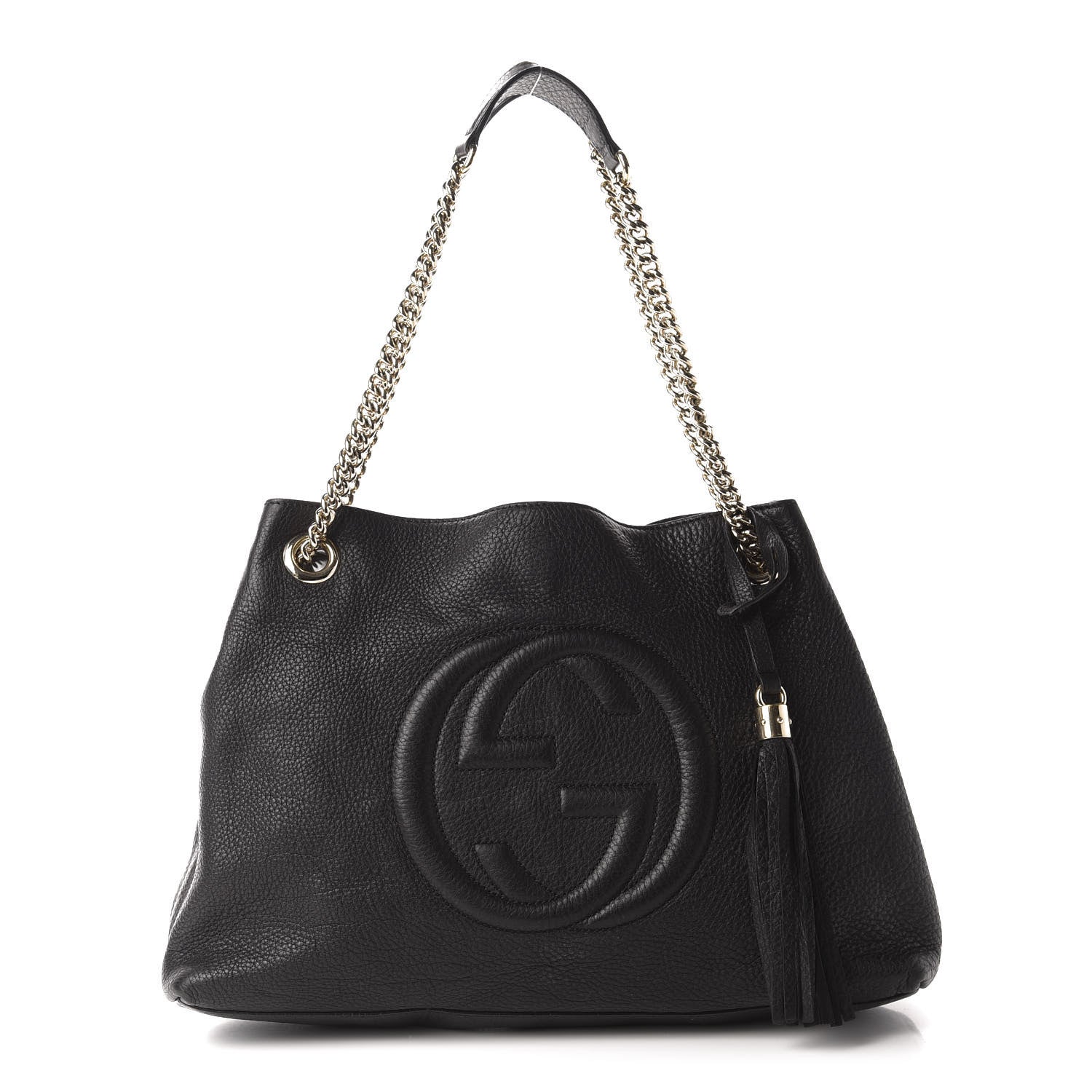 Gucci Pebbled Calfskin Medium Soho Chain Shoulder Bag Black 1 of 10