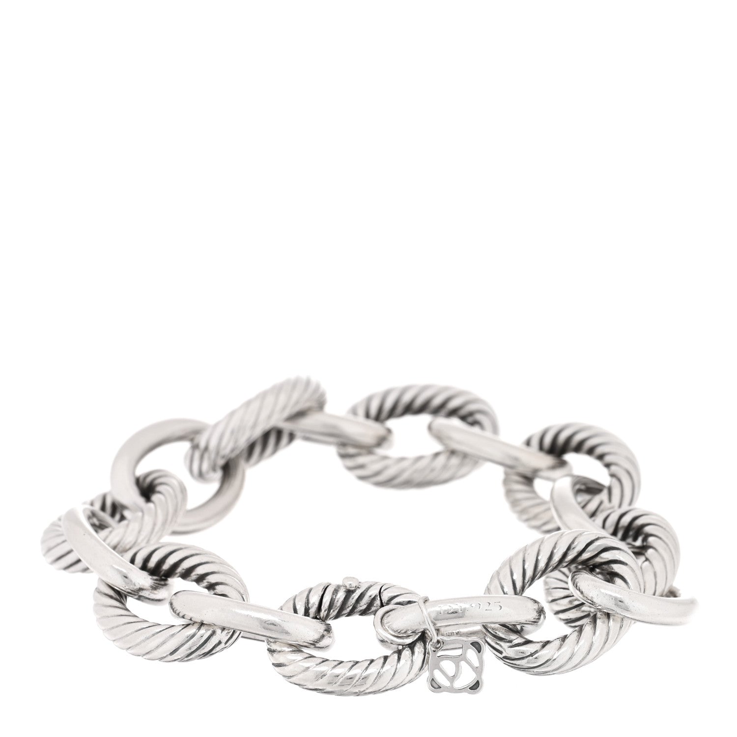 David Yurman Sterling Silver 17mm Extra Large Oval Link Bracelet 2 of 3