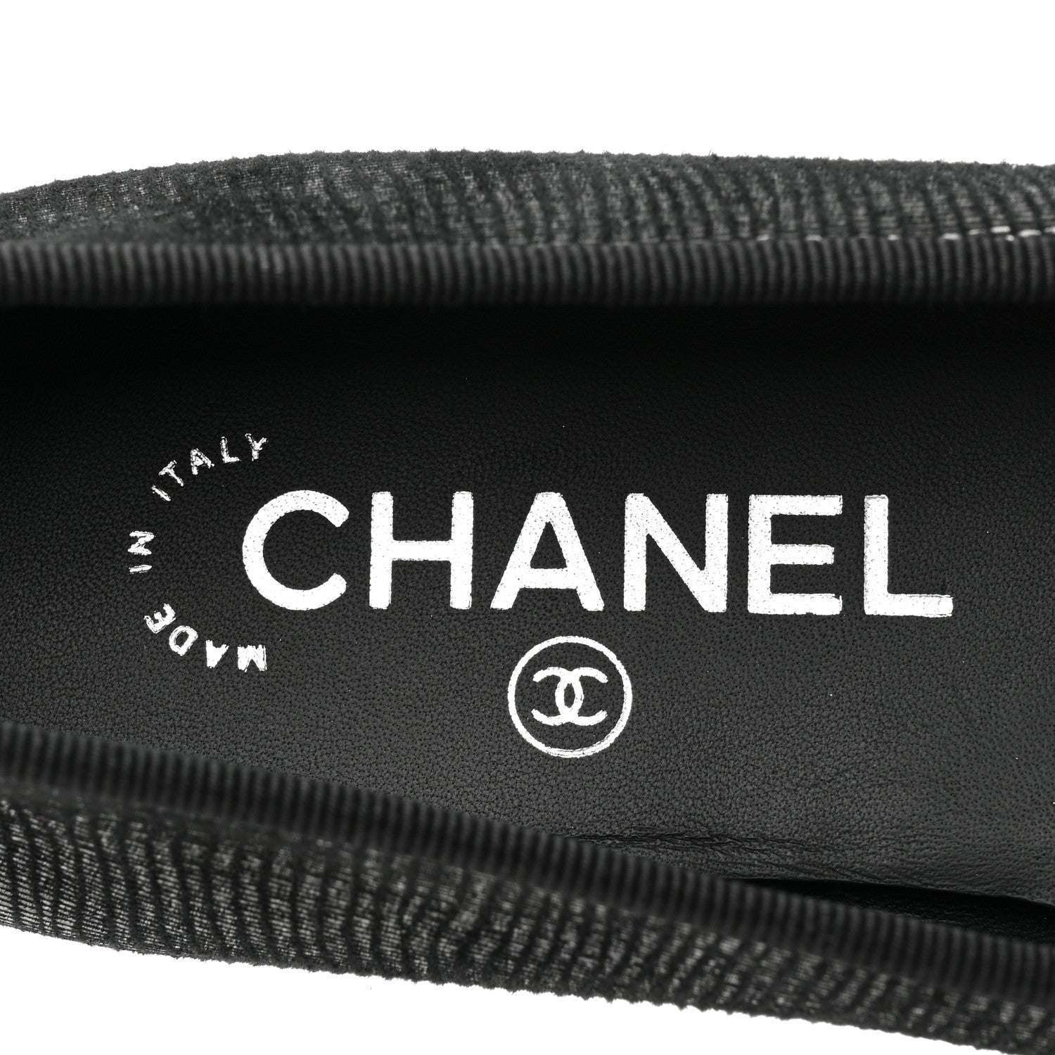 Chanel Suede Patent Cap Toe CC Ballerina Flats 38 Black 7 of 9