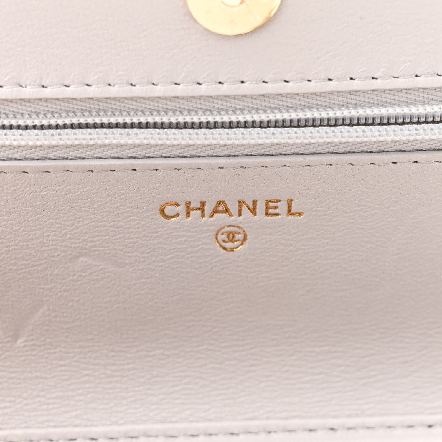 Chanel Lambskin Quilted Crystal CC Wallet On Chain WOC Grey 6 of 12