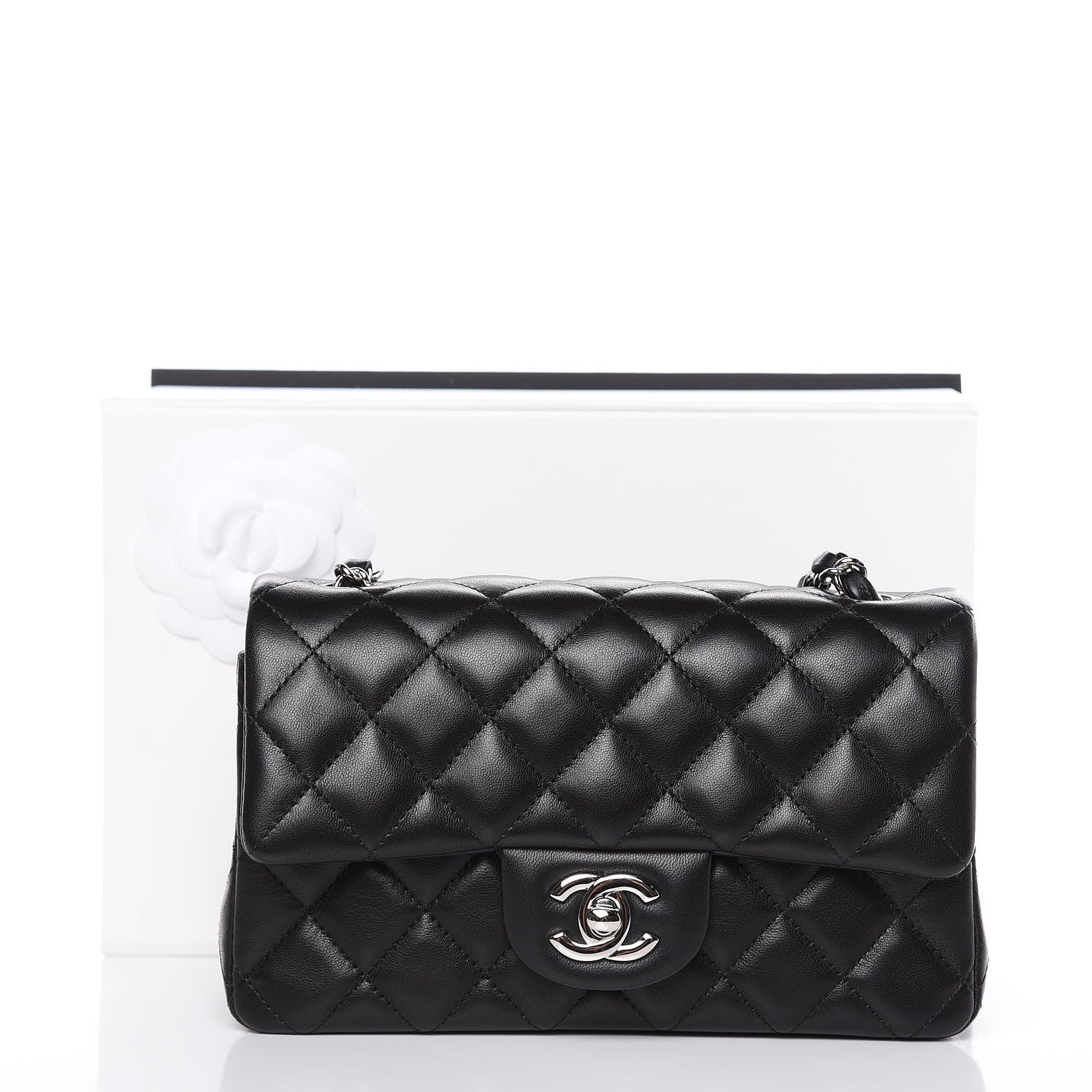 Chanel Lambskin Quilted Mini Rectangular Flap Black 14 of 14