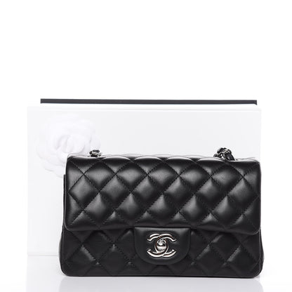 Chanel Lambskin Quilted Mini Rectangular Flap Black 14 of 14