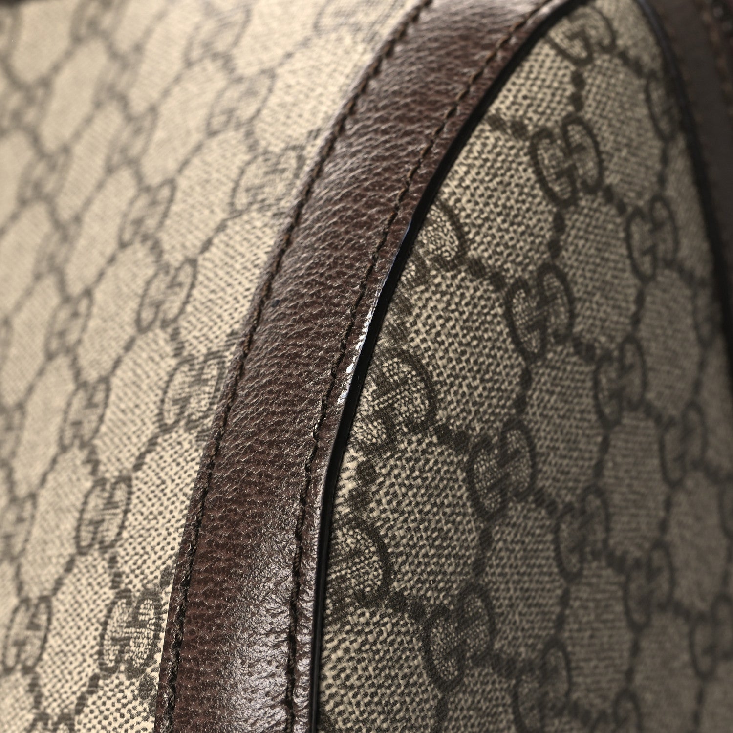 Gucci GG Supreme Monogram Textured Dollar Calfskin Web Large Savoy Duffle Bag Beige Ebony New Acero 12 of 13