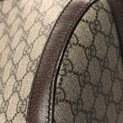 Gucci GG Supreme Monogram Textured Dollar Calfskin Web Large Savoy Duffle Bag Beige Ebony New Acero 12 of 13