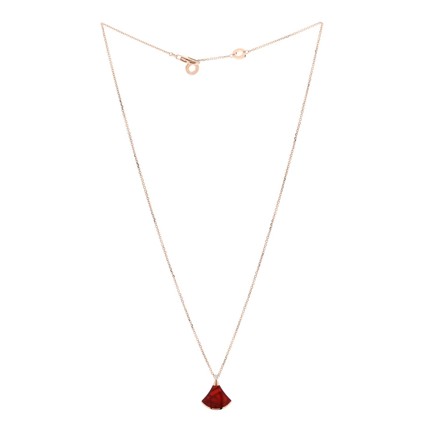 18K Rose Gold Diamond Carnelian Divas' Dream Pendant Necklace