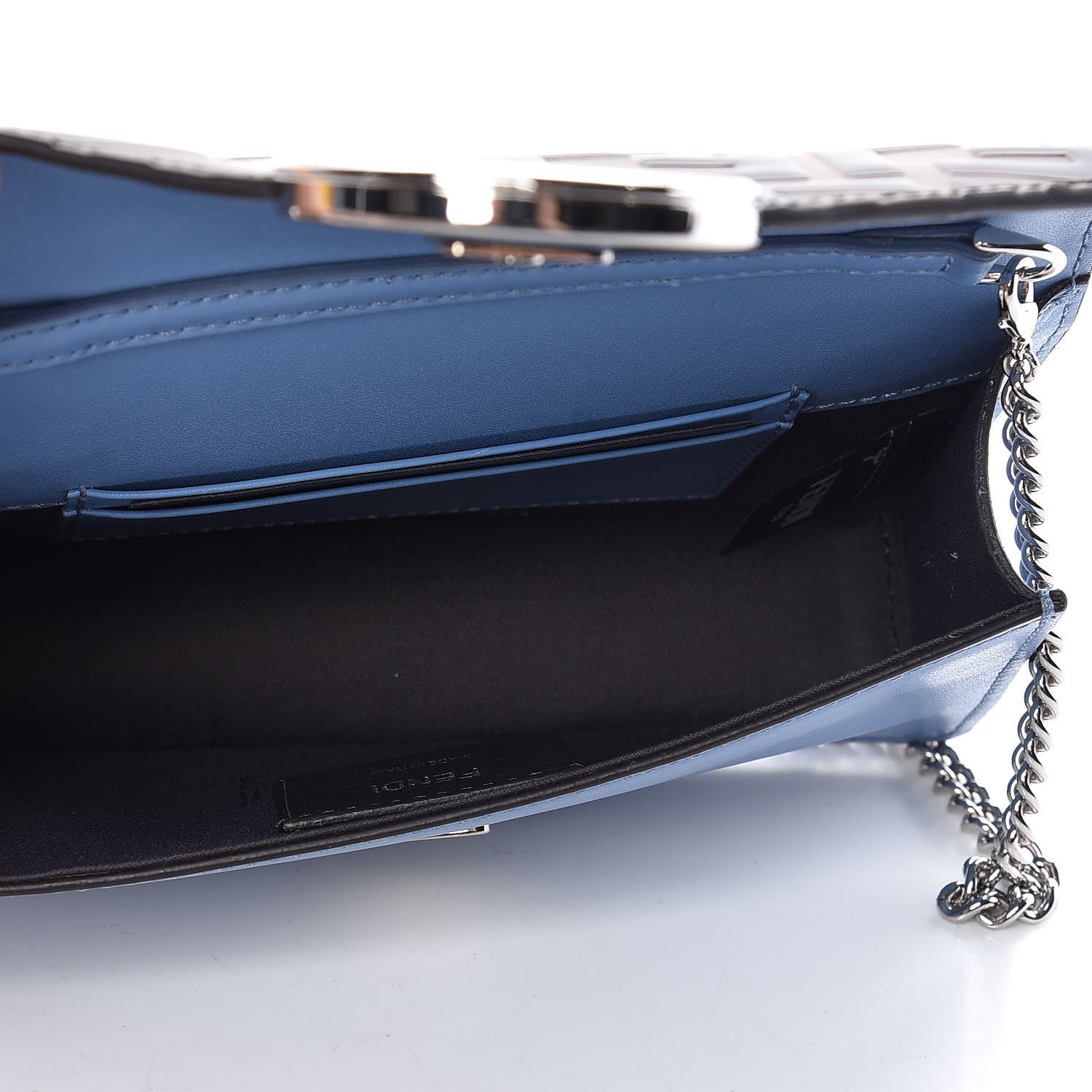 Fendi Vitello Liberty F is Fendi Bi-Color FF 1974 Embossed Envelope Belt Bag Maya Black Nebula 5 of 9
