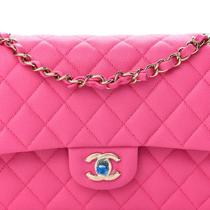 Chanel Caviar Quilted Medium Double Flap Dark Pink 9 of 10