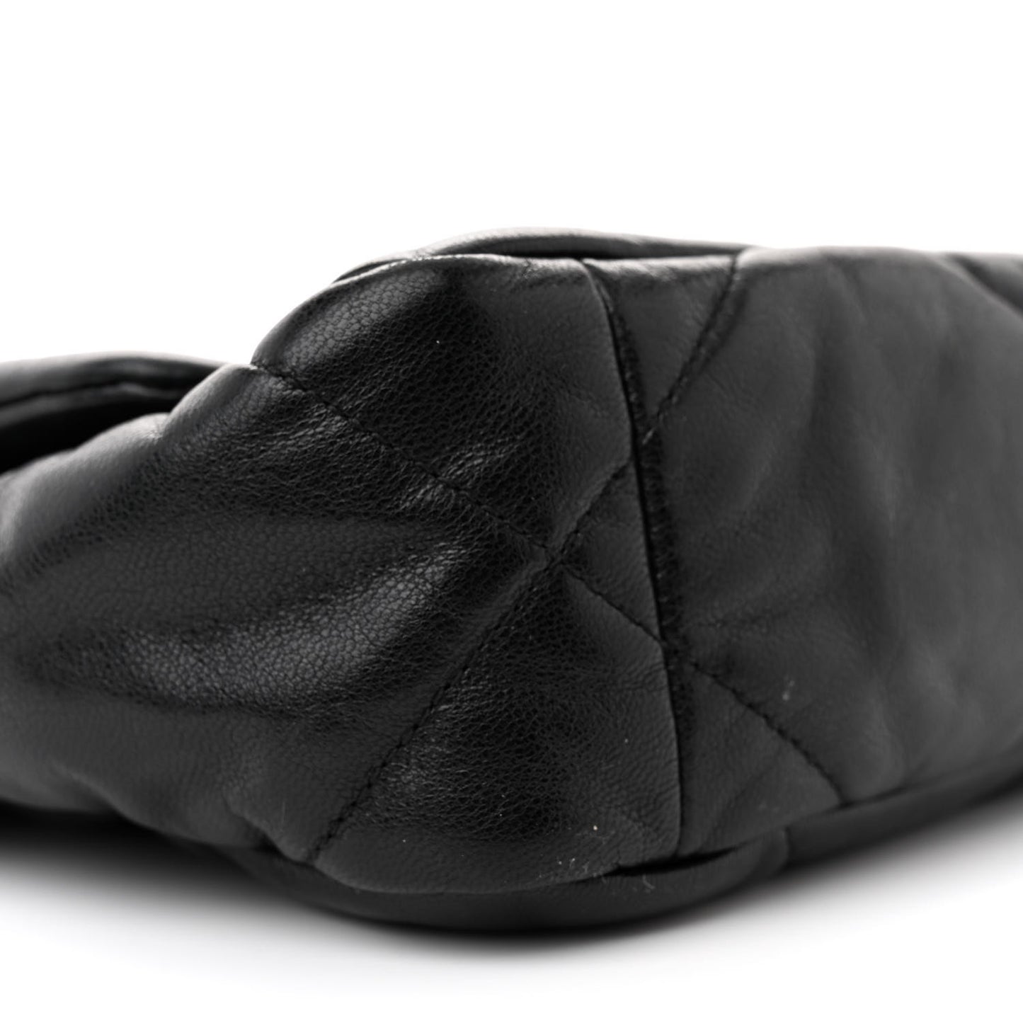 Shiny Goatskin Quilted Medium Chanel 19 Flap Black